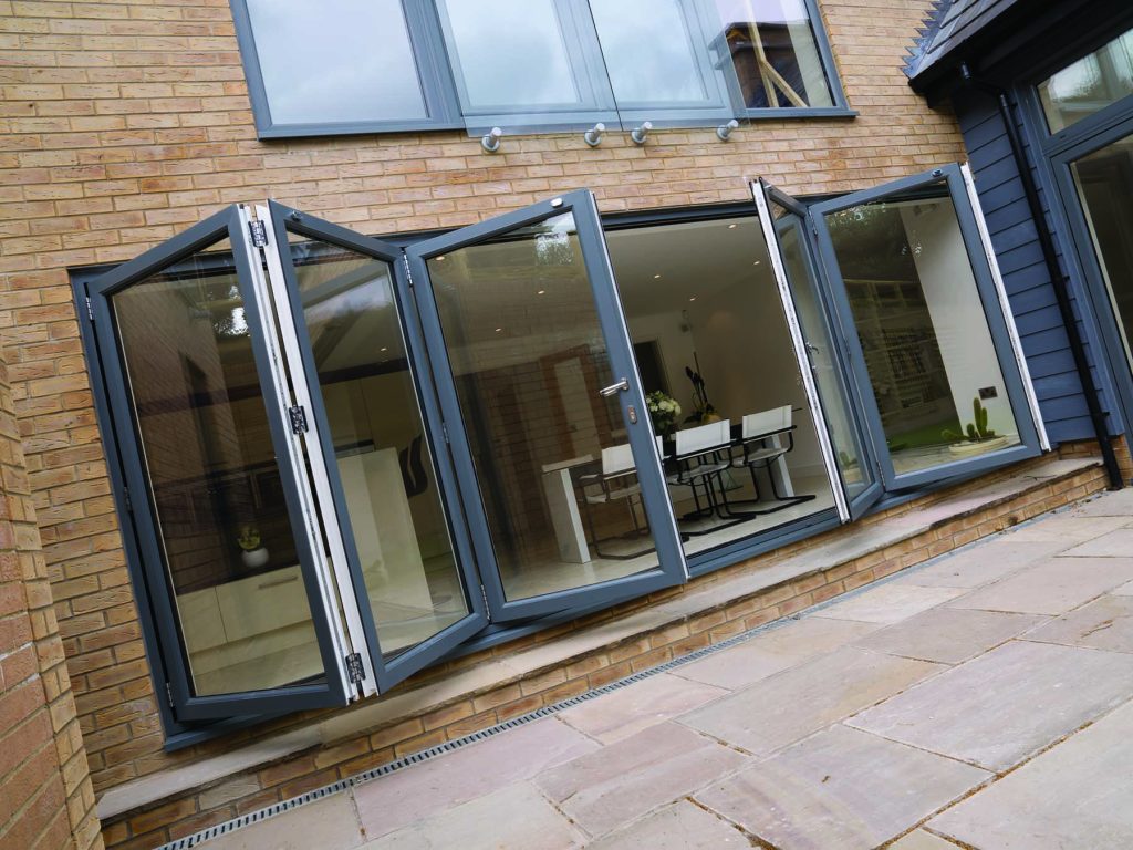 Black uPVC bi-fold doors
