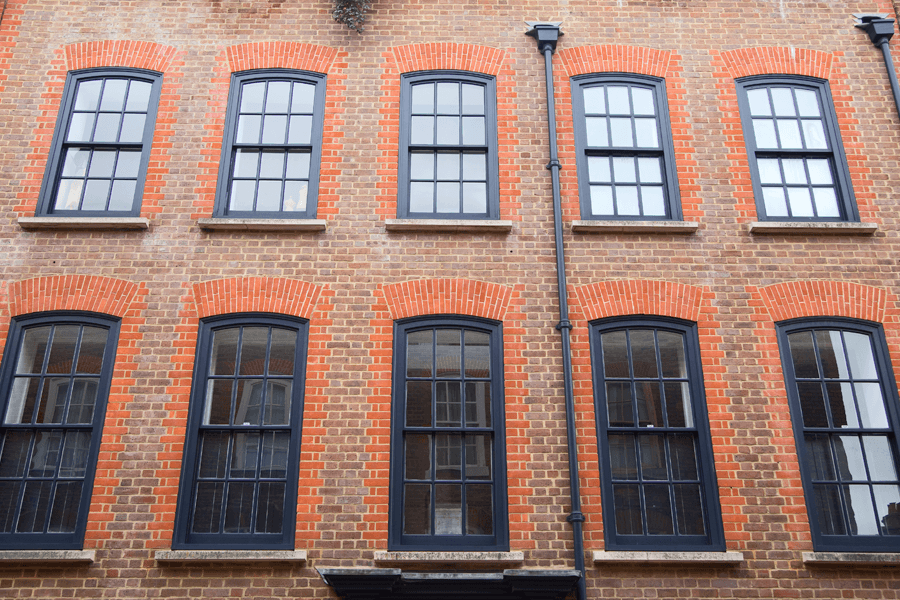 Black vertical sliding sash windows