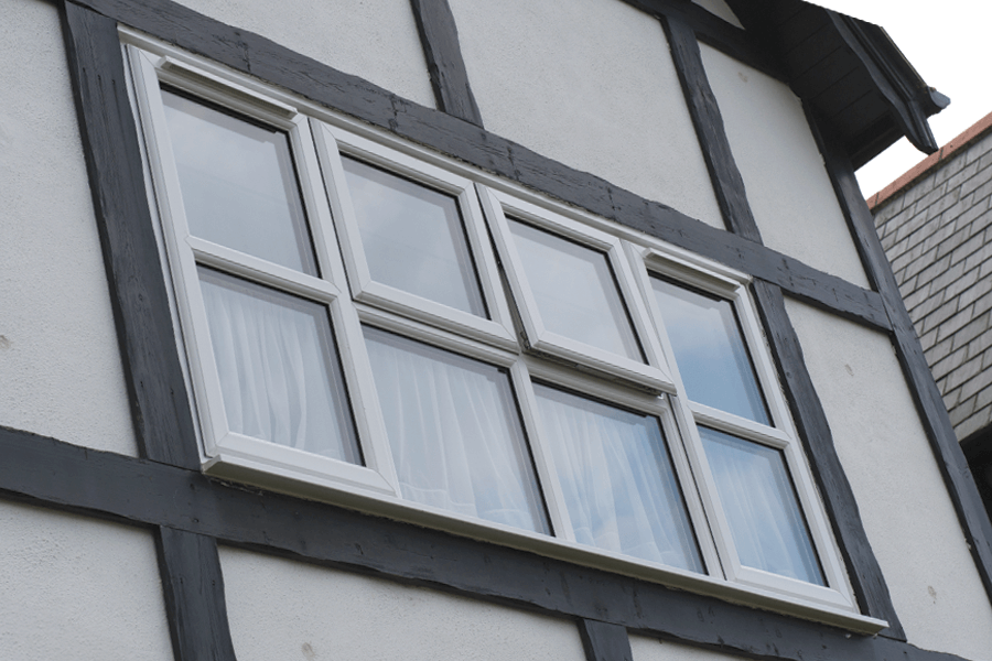 White uPVC casement windows