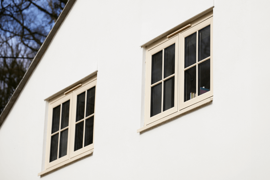 Liniar flush casement window in cream