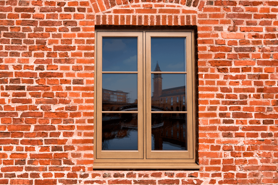 Brown uPVC flush casement windows