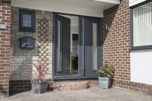 Black Solidor composite front door