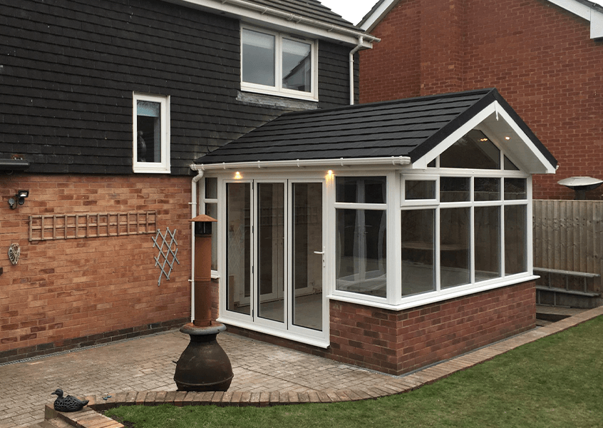Black tiled roof
