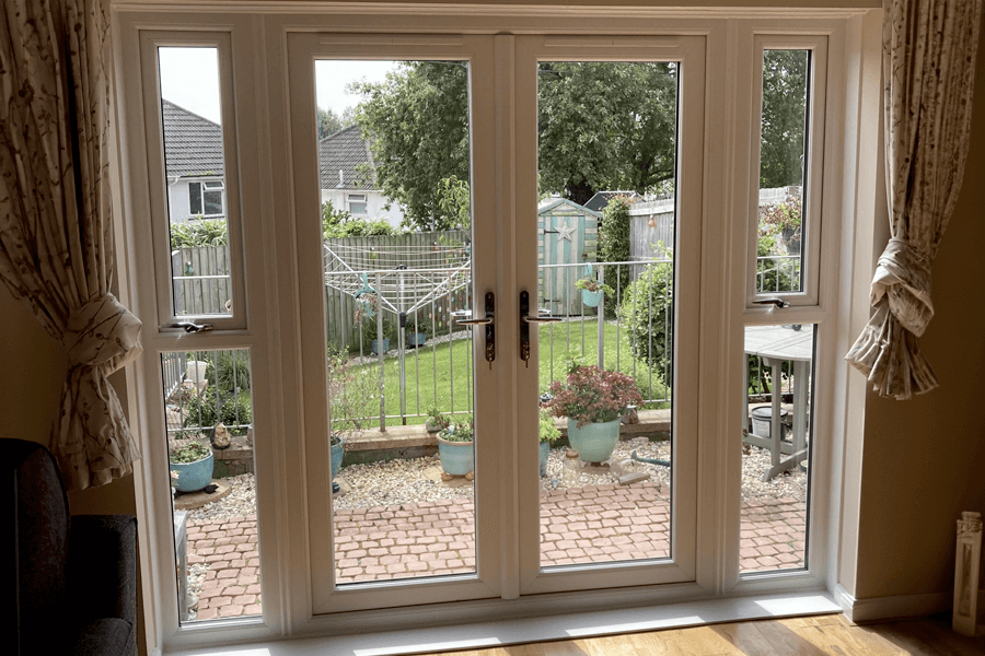 White uPVC french doors